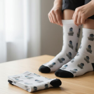 Awhitu Gifts Socks featuring the Manukau Heads Lighthouse